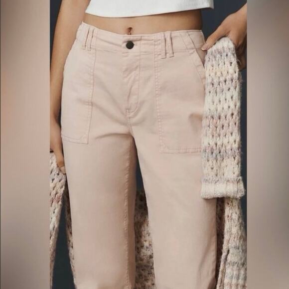 Pilcro Anthropologie Utility Pants Womens Blush Pink Size 31 Boho Whimsical - Picture 2 of 11